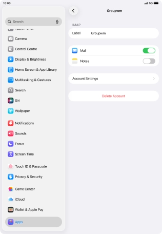 Press Account Settings.