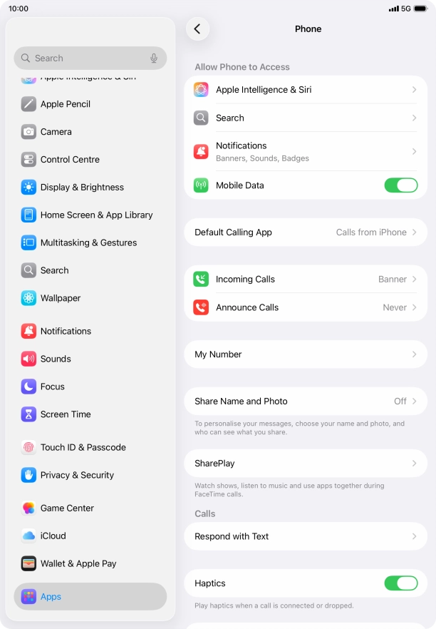 Press Announce Calls.