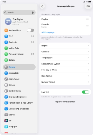 To subsequently select another language as the default language, press the move icon next to the required language and drag it to the top of the list. To subsequently select another language as the default language, press the move icon next to the required language and drag it to the top of the list.
