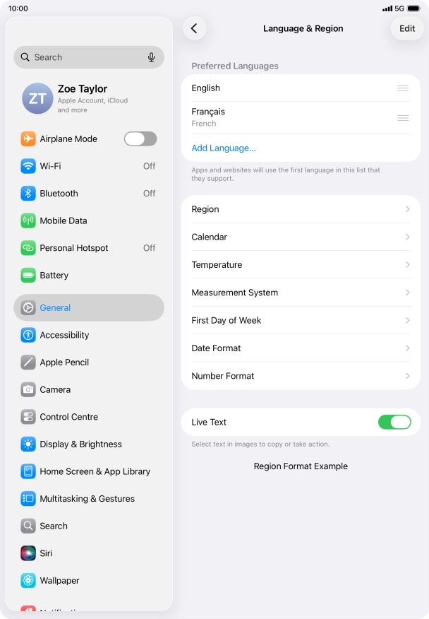 To subsequently select another language as the default language, press the move icon next to the required language and drag it to the top of the list. To subsequently select another language as the default language, press the move icon next to the required language and drag it to the top of the list.