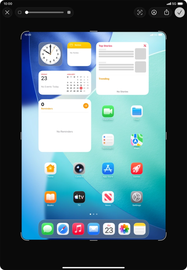 Follow the instructions on the screen to edit and save your screenshot.