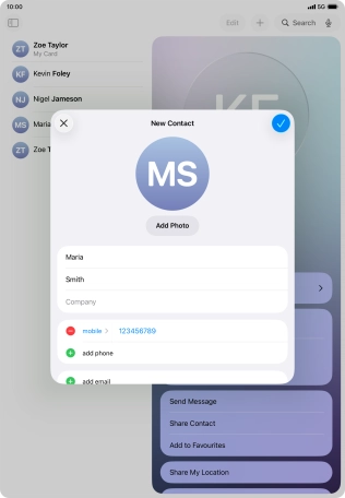Press the confirm icon.