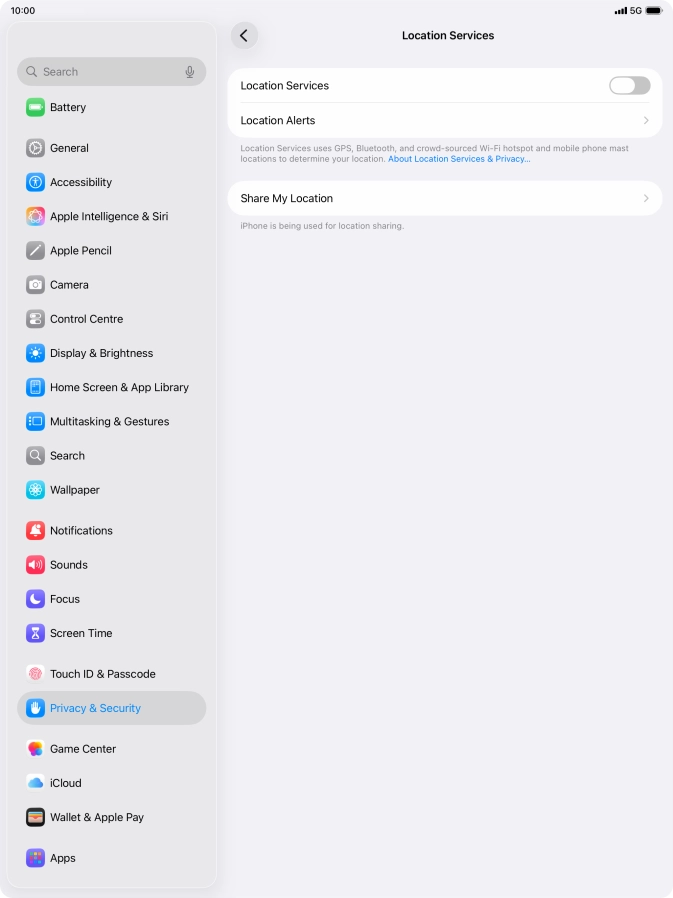 Press the indicator next to 