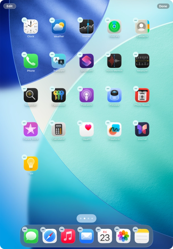 Press the home screen icon.