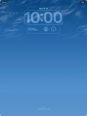 To customise the way the lock screen date is displayed, press the date widget and follow the instructions on the screen to select the required widget display mode.