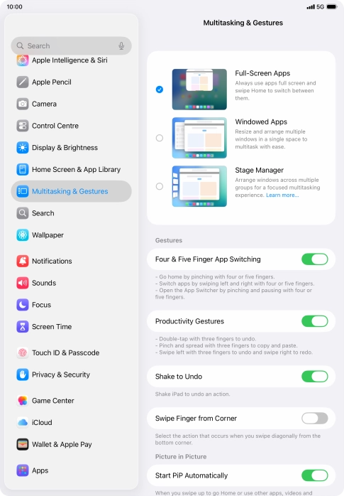 Press Windowed Apps.