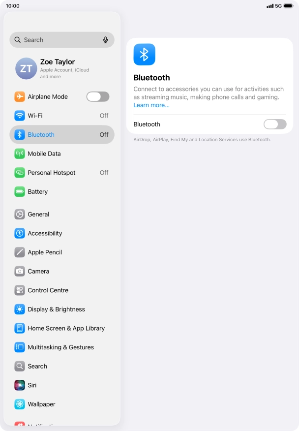 Press the indicator next to 