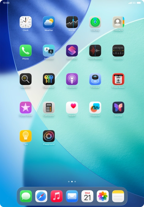 Press and hold anywhere on the home screen.