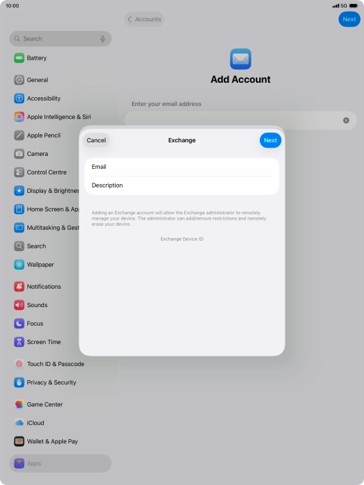 Press Description and key in the required name. Press Description and key in the required name.