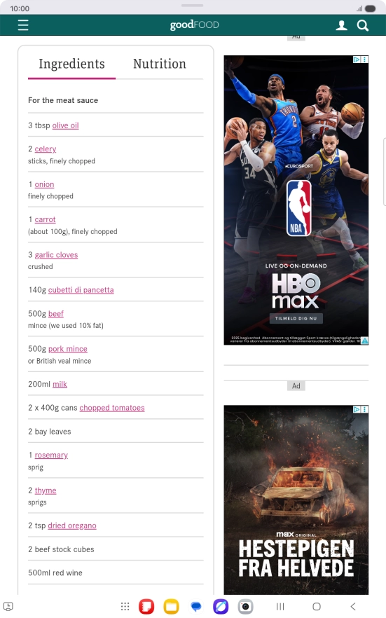 Go to the required screen.