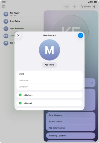 Press Last name and key in the last name.