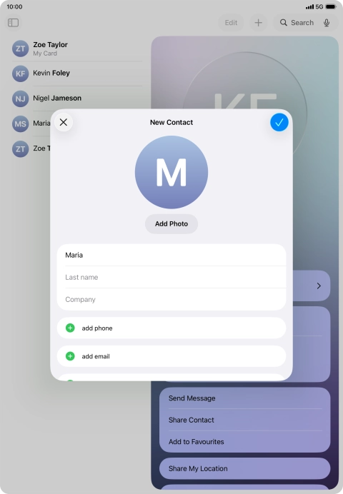 Press Last name and key in the last name.