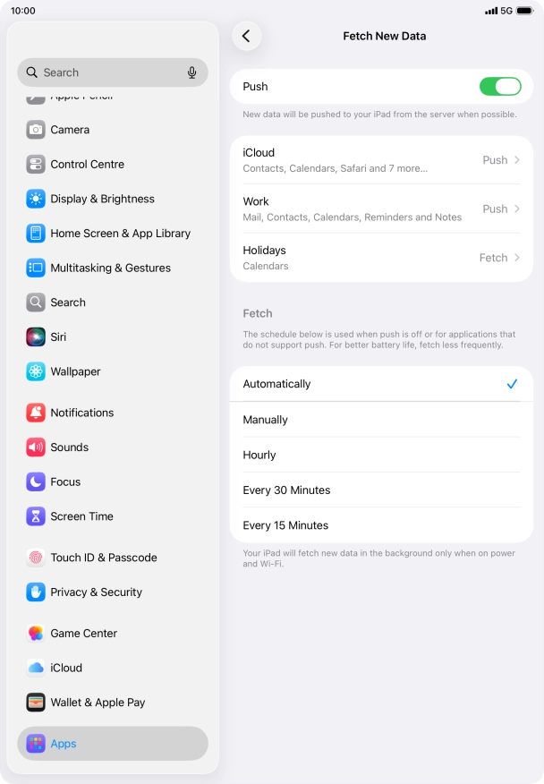 Press the indicator next to 