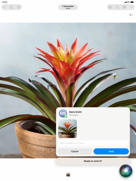 Ask Siri to share the screen content with your contacts.