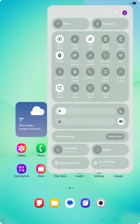 Press the settings icon.