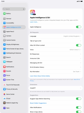 Press the indicator next to 