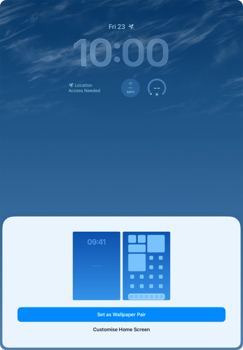 To use the same colour theme on the home screen, press Set as Wallpaper Pair.