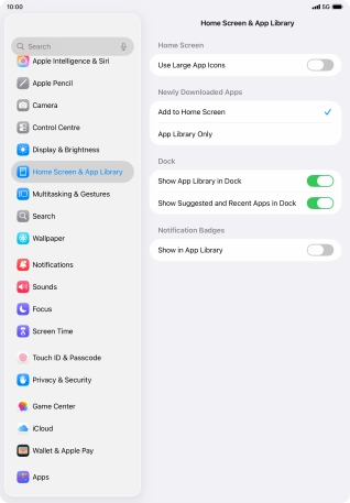 Press the indicator next to 