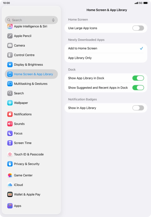 Press the indicator next to 