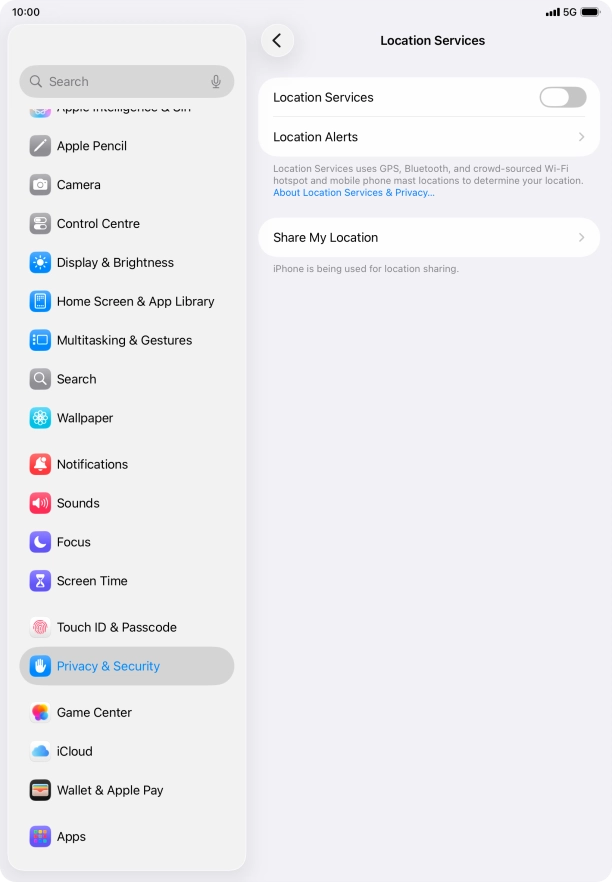 Press the indicator next to 