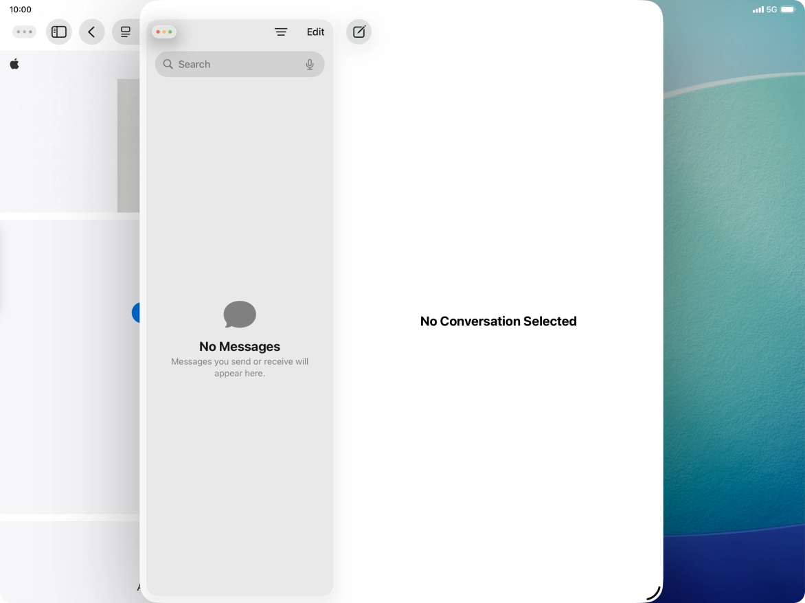 Press and hold the menu icon in the second application window. Press and hold the menu icon in the second application window.