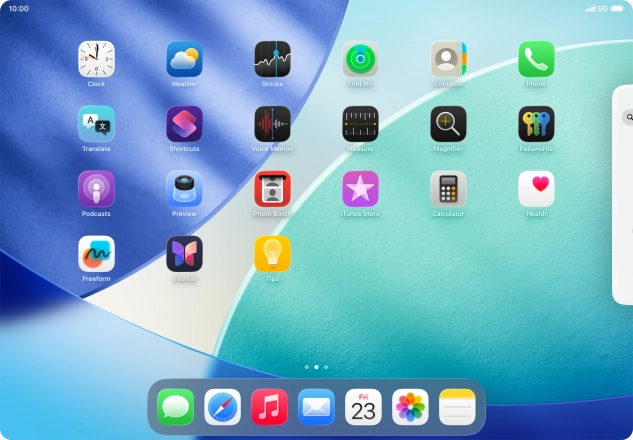 Press the required application. Press the required application.