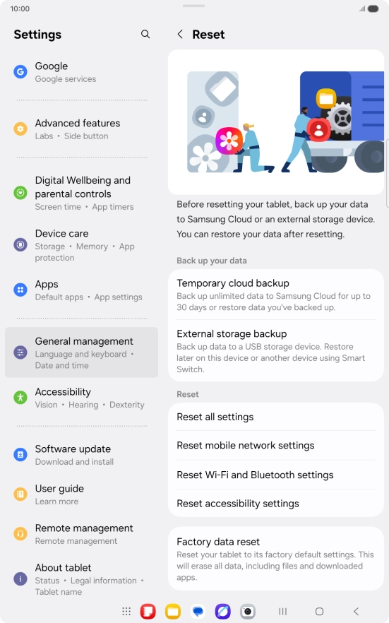Press Reset mobile network settings.