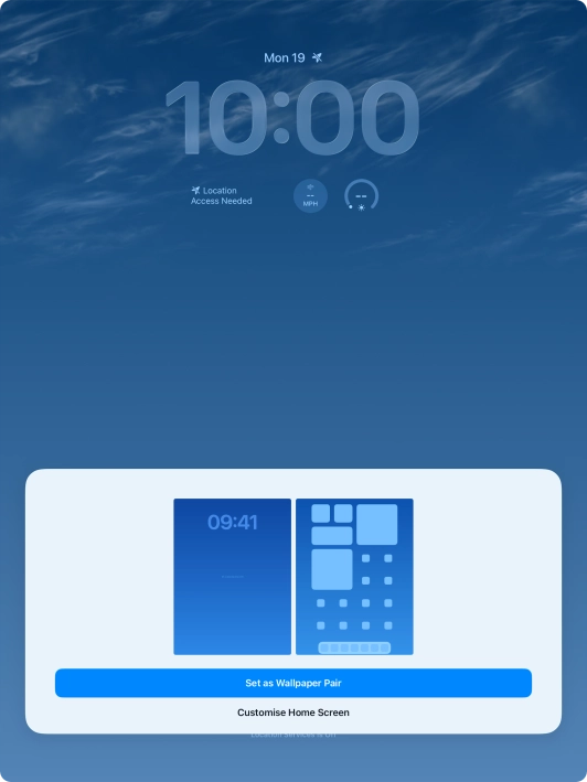 To use the same colour theme on the home screen, press Set as Wallpaper Pair.