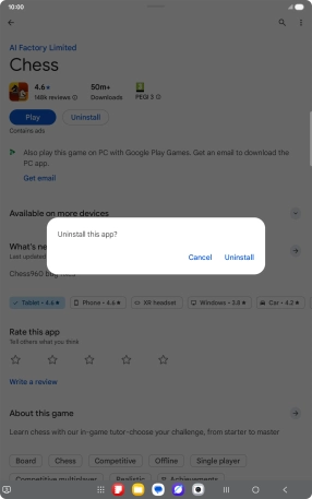 Press Uninstall. Press Uninstall.