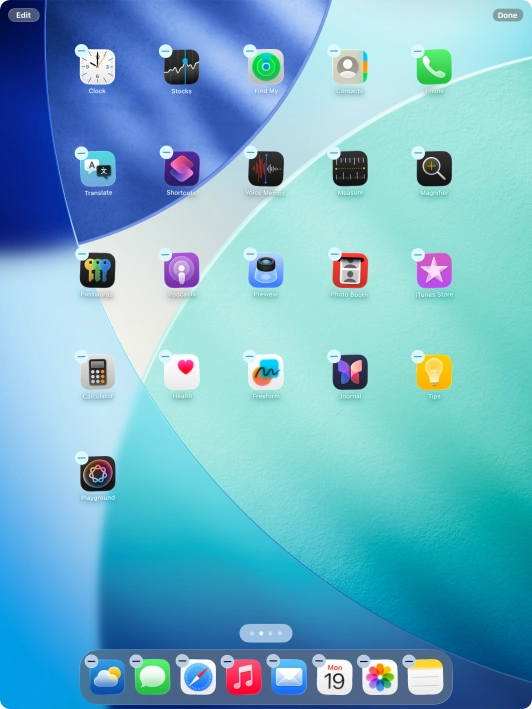 To remove an application from Dock, press and hold the required application and drag it upwards from Dock.