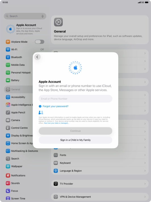 Press Email or Phone Number and key in the username for your Apple Account.