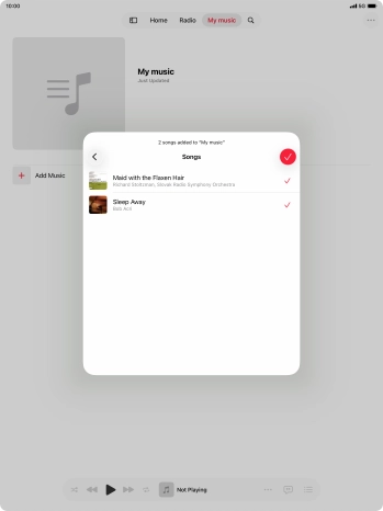 Press the confirm icon. Press the confirm icon.