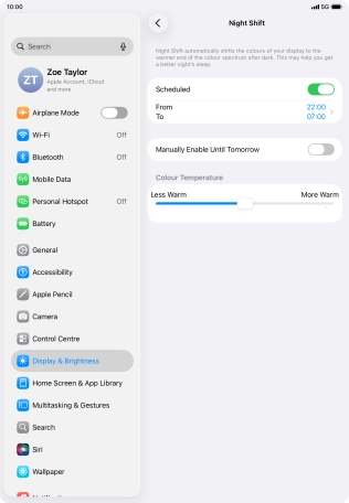 Press the indicator next to 