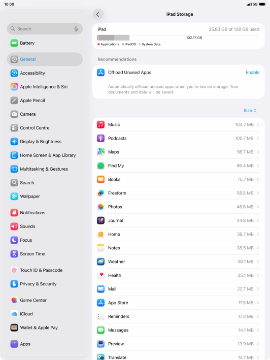 Press the required app.
