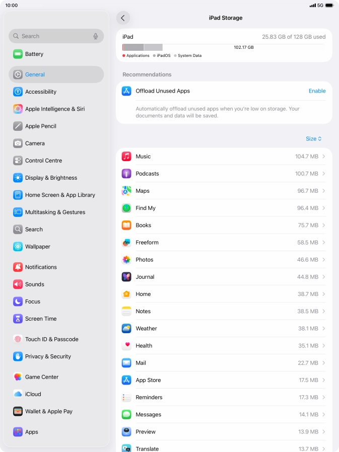 Press the required app.
