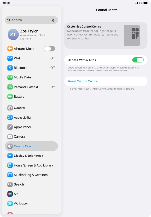 Press the indicator next to 