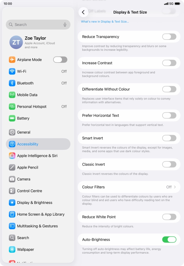 Press the indicator next to 