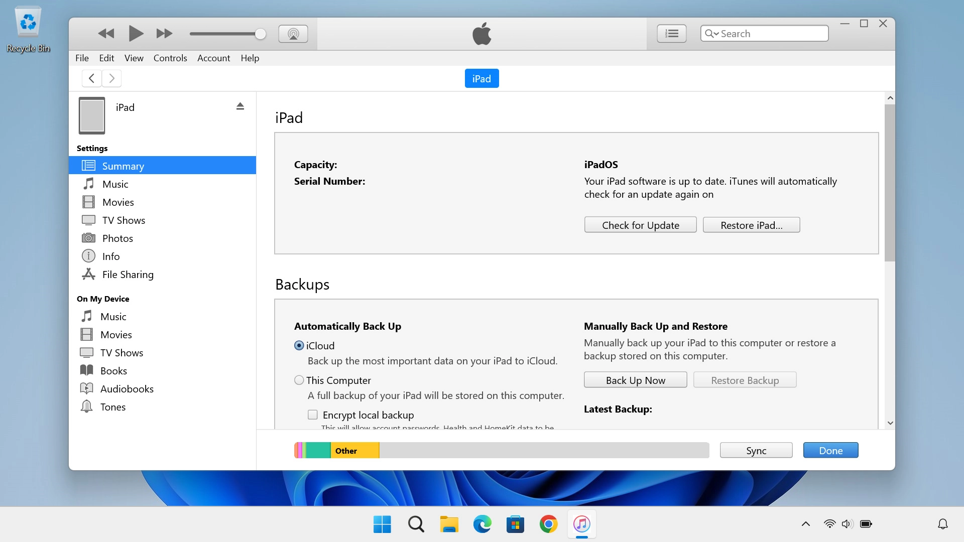 Click the required category and follow the instructions on the screen to select the required settings.