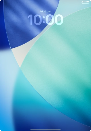 Press and hold anywhere on the lock screen.