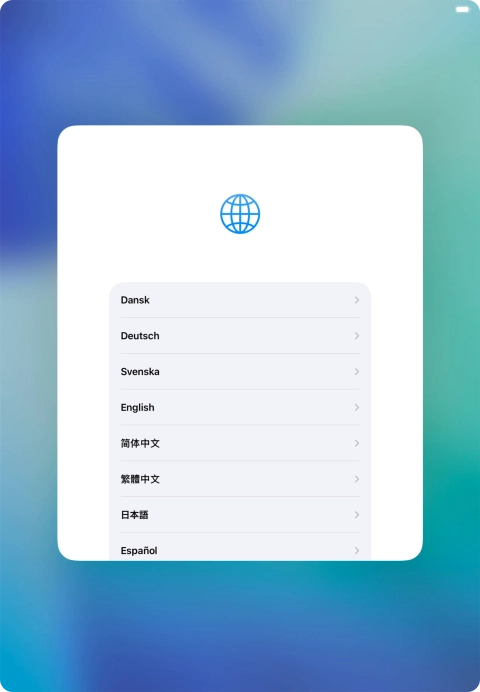 Press the required language.
