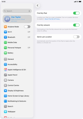 Press the indicator next to 