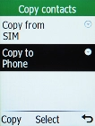 Press the Left selection key.