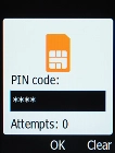 Key in the PIN2 and press the OK key. The default PIN2 is 1111.