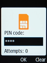 Key in the PIN2 and press the OK key. The default PIN2 is 1111.