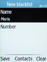 Highlight Number and key in the required phone number.