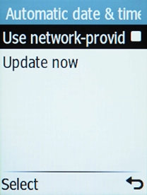 Select Use network-provided time to turn on the function.