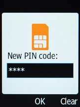 Key in a new four-digit PIN and press the OK key.