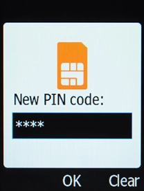 Key in a new four-digit PIN and press the OK key.