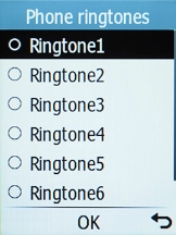 Highlight the required ring tones to hear them.