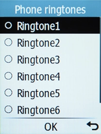 Highlight the required ring tones to hear them.